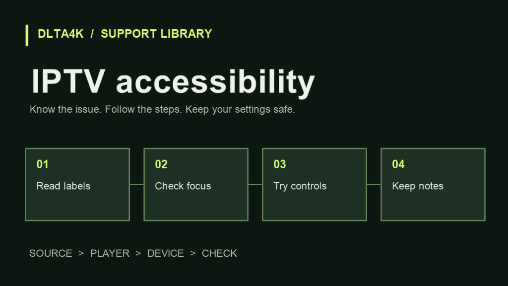 IPTV accessibility: سهولة قراءة القوائم والتنقل في مشغل IPTV