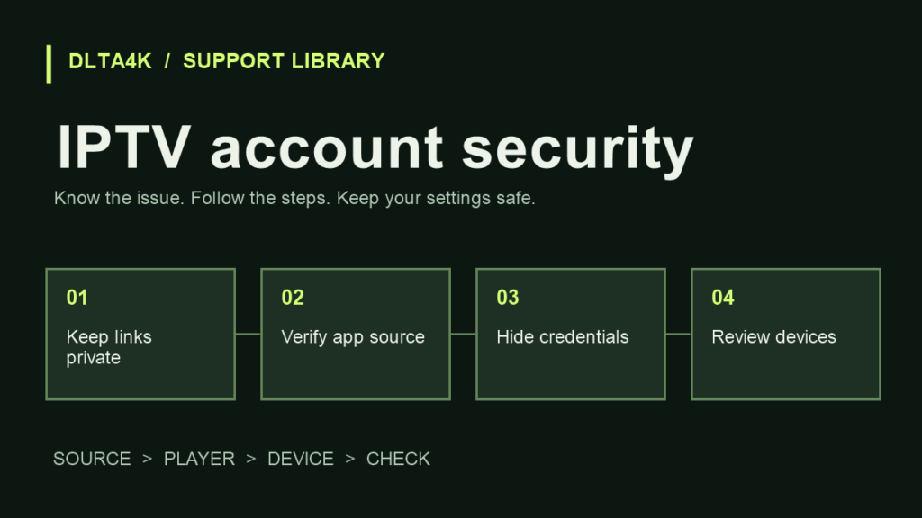 IPTV account security: خصوصية الحساب وروابط المشاهدة