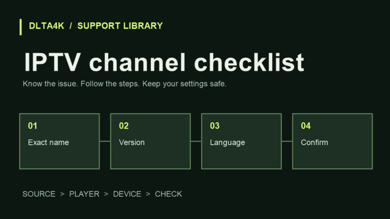 IPTV channel checklist: تأكيد القنوات المطلوبة دون الاعتماد على قائمة عامة