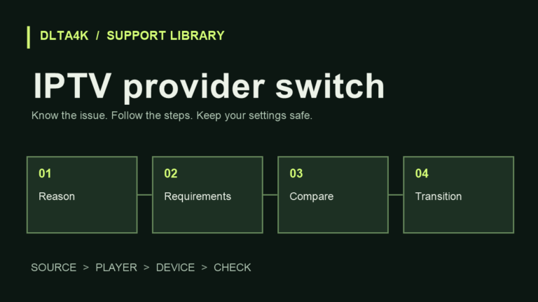 IPTV provider switch: مقارنة خدمة جديدة دون خلط الحسابات والإعدادات